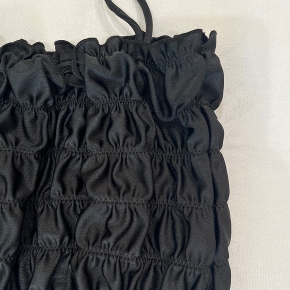 Out From Under by UO | Satin Ruched Tie-Shoulder Tank in Black (S) - Picture 3 of 6